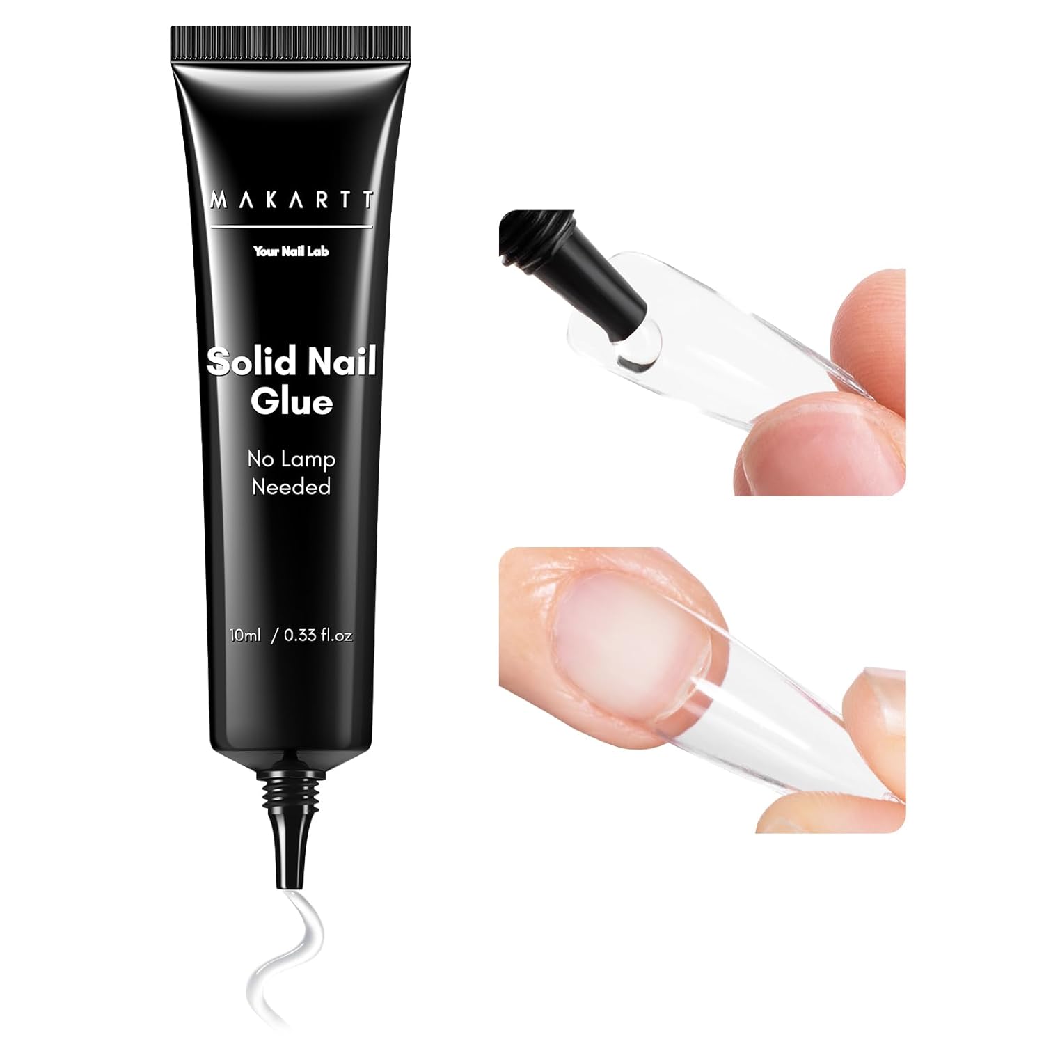 Makartt Pegamento de uñas súper fuerte para uñas a presión: no necesita lámpara UV, secado rápido de 20 segundos, pegamento de gel semisólido de larga...