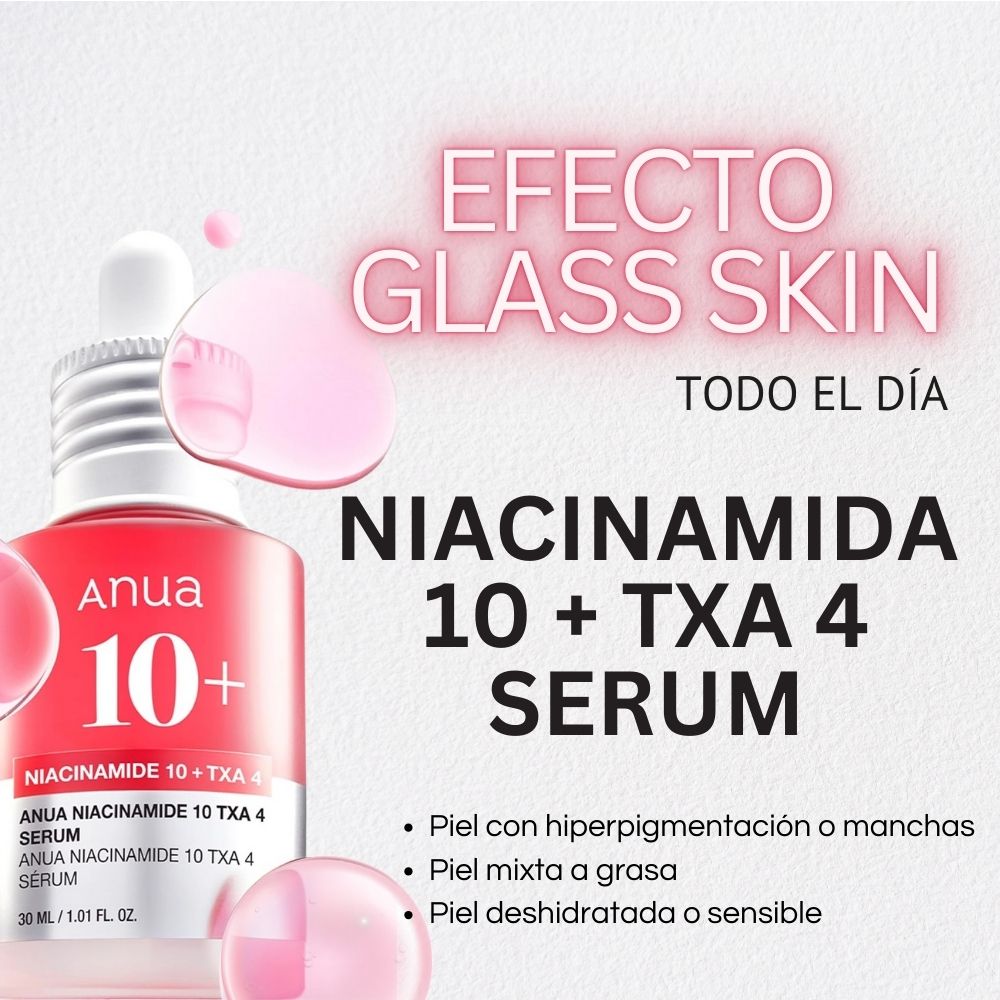 ANUA Suero de niacinamida 10 + TXA 4, ácido hialurónico, ácido tranexámico, vitamina B12, suero facial para piel cristalina