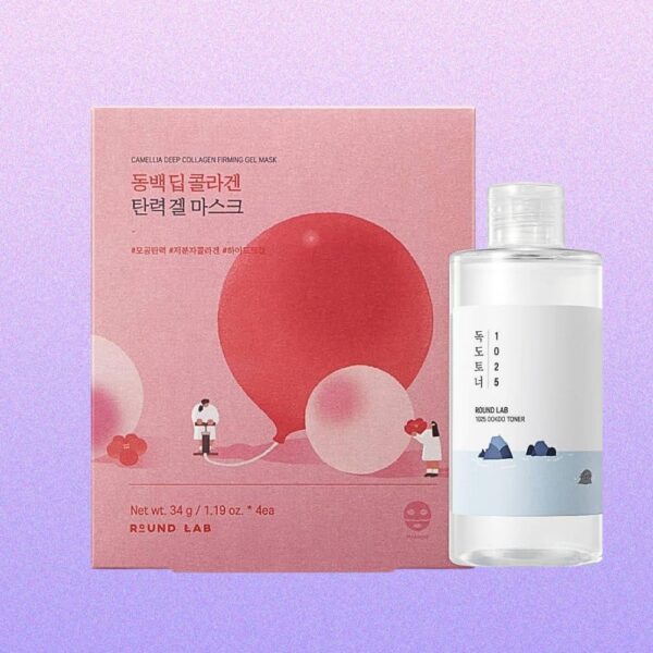 TONER ROUND LAB 1025 Dokdo 5.1 fl oz + Deep Collagen Reafirming Mask 4ea