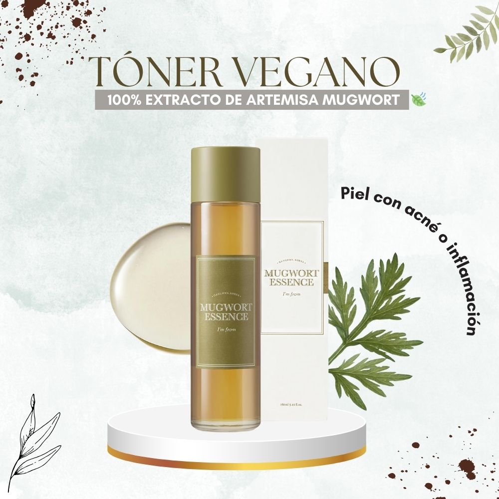 I'm From Mugwort Essence | Extracto vegano – Calma la piel sensible e irritada, alivio del enrojecimiento, refrescante, tóner hidratante coreano